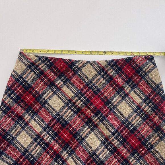 Ann Mashburn: Plaid Penny Skirt Red/Blue/Natural Tartan Jacquard XL - Picture 7 of 7